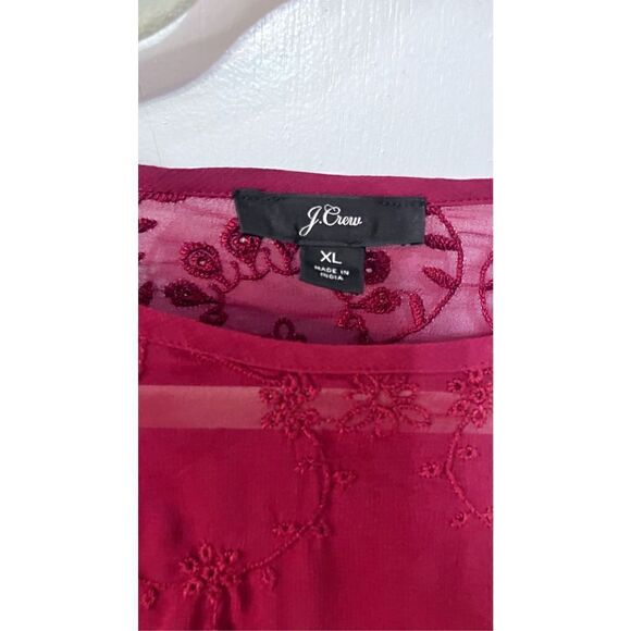 J CREW BURGUNDY LACE TOP W/ CAMI WOMENS SIZE XL - Picture 4 of 11